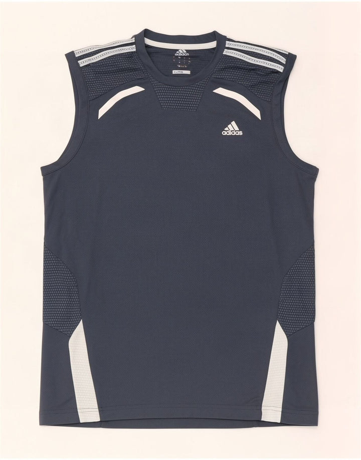 Adidas Mens Clima 365 Chaleco Top Pequeño Gris Colorblock Poliéster
