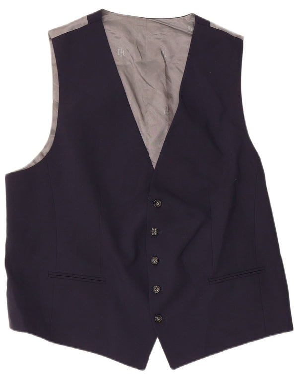 Tommy Hilfiger Chaleco a medida para hombre IT 56 XL Lana virgen azul marino