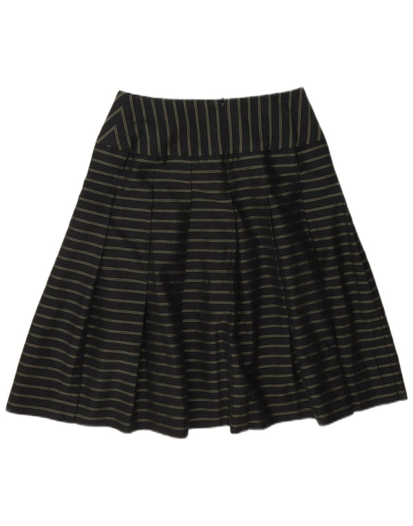Vintage mujer A-Line falda US 3 XS W26 negro rayas