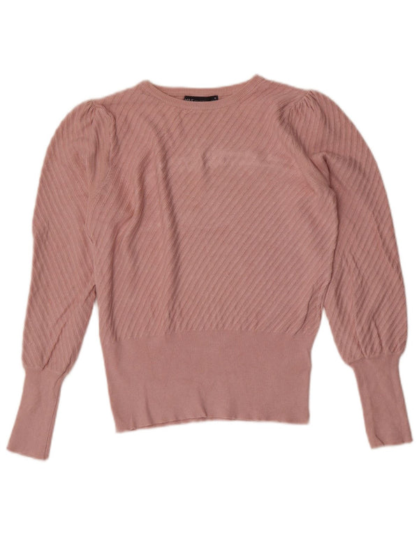 Marks & Spencer Jersey con Cuello Barco para Mujer UK 10 Small Pink Stripes