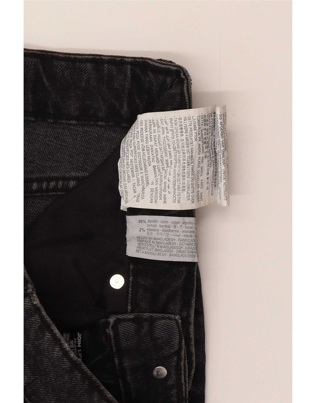 Zara Mujer Mini Falda Vaquera Pequeña W26 Algodón Gris