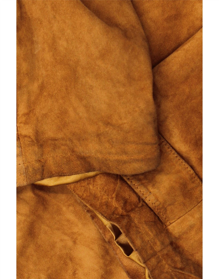 VINTAGE Chaqueta de ante extragrande para hombre IT 48 Cuero marrón medio