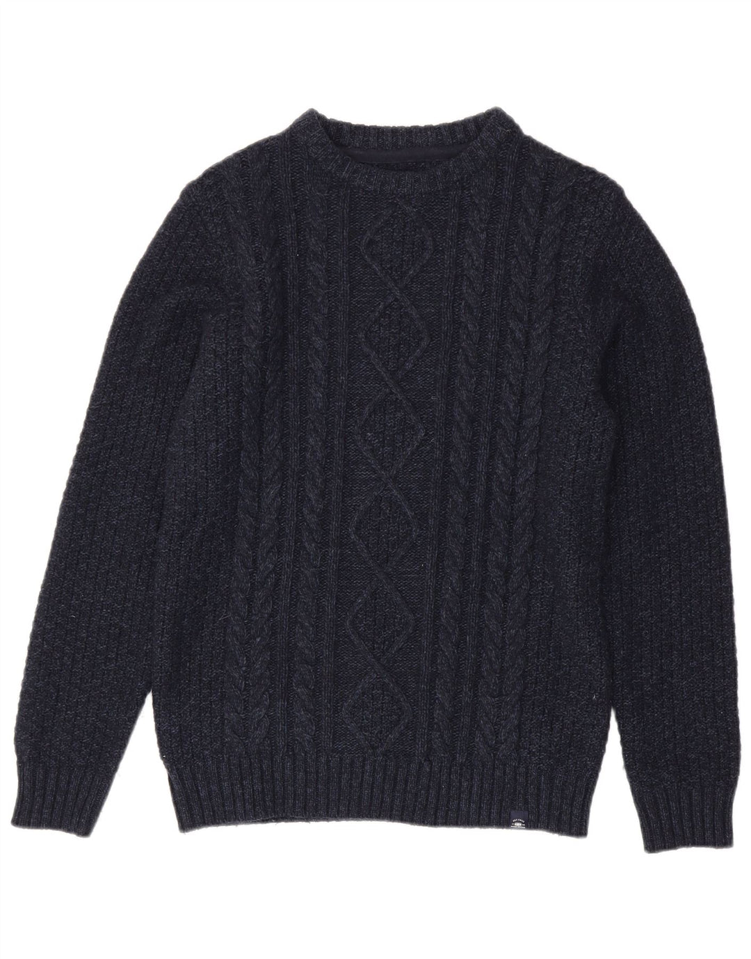 Jersey con cuello barco para hombre de Fat Face, talla pequeña, de lana azul marino