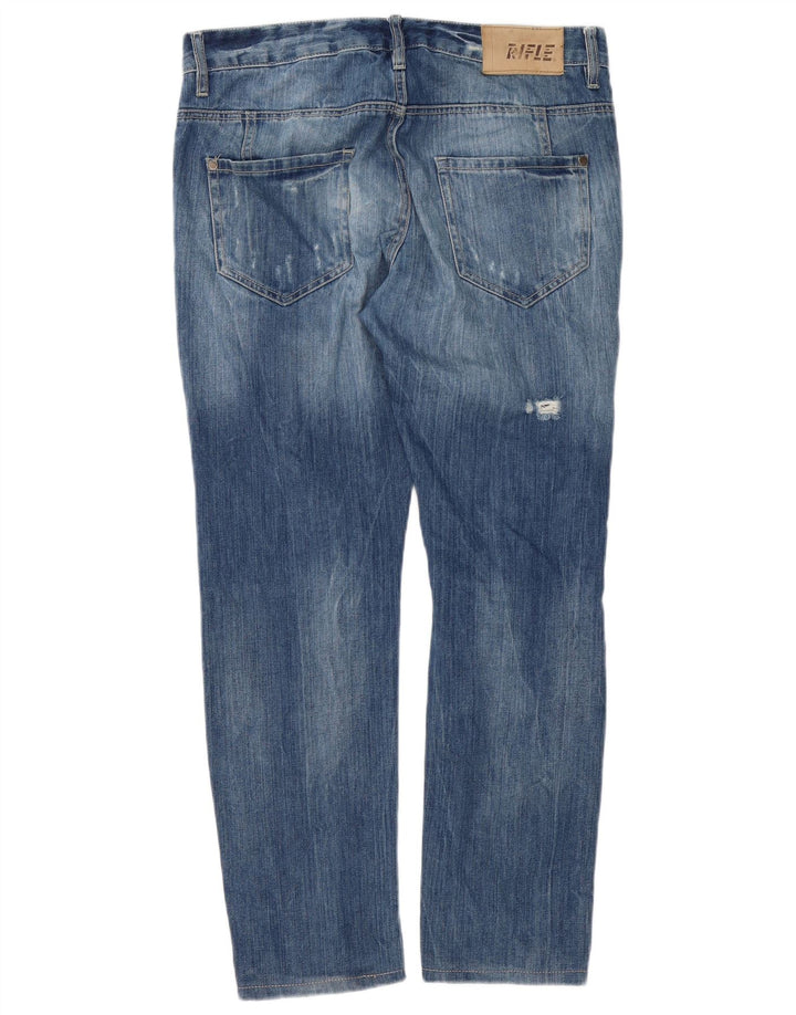Vaqueros ajustados desgastados para hombre Rifle W30 L29 Azul