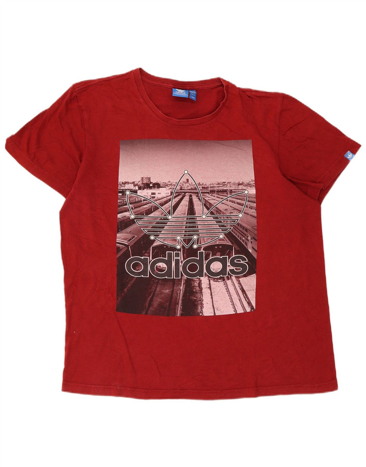 Adidas - Camiseta gráfica para hombre, talla grande, color rojo