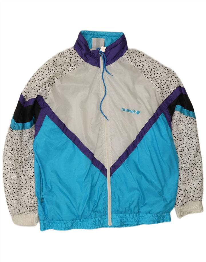 HUMMEL Chaqueta superior de chándal para hombre XL Nylon color block azul