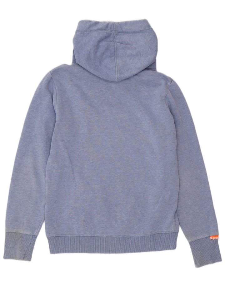 SUPERDRY Jersey con capucha gráfica para mujer UK 44 Algodón moteado azul medio