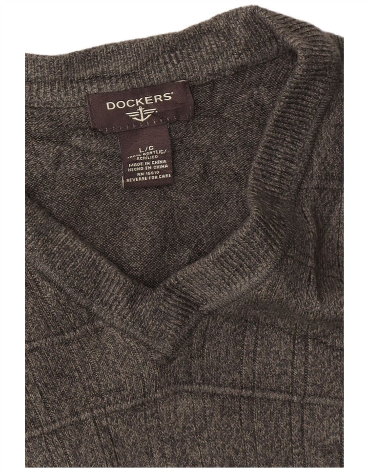 Dockers Camiseta sin mangas para hombre, talla grande, acrílico moteado gris
