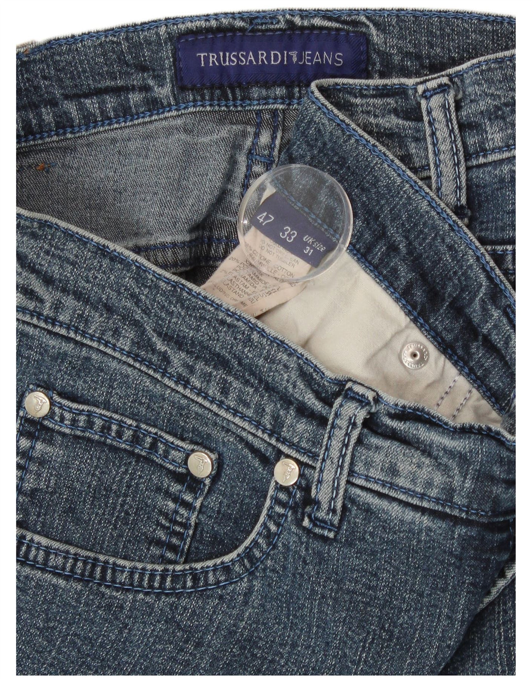 Vaqueros Trussardi Mujer Rectos W31 L29 Azul Algodón