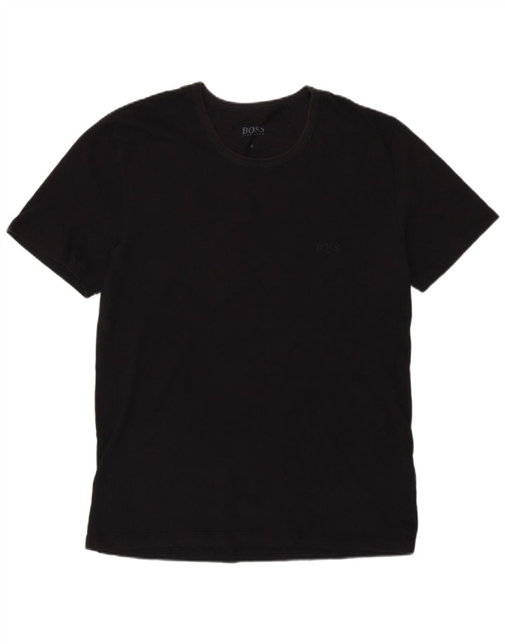 Hugo Boss Hombre Camiseta Top Medium Negro Algodón