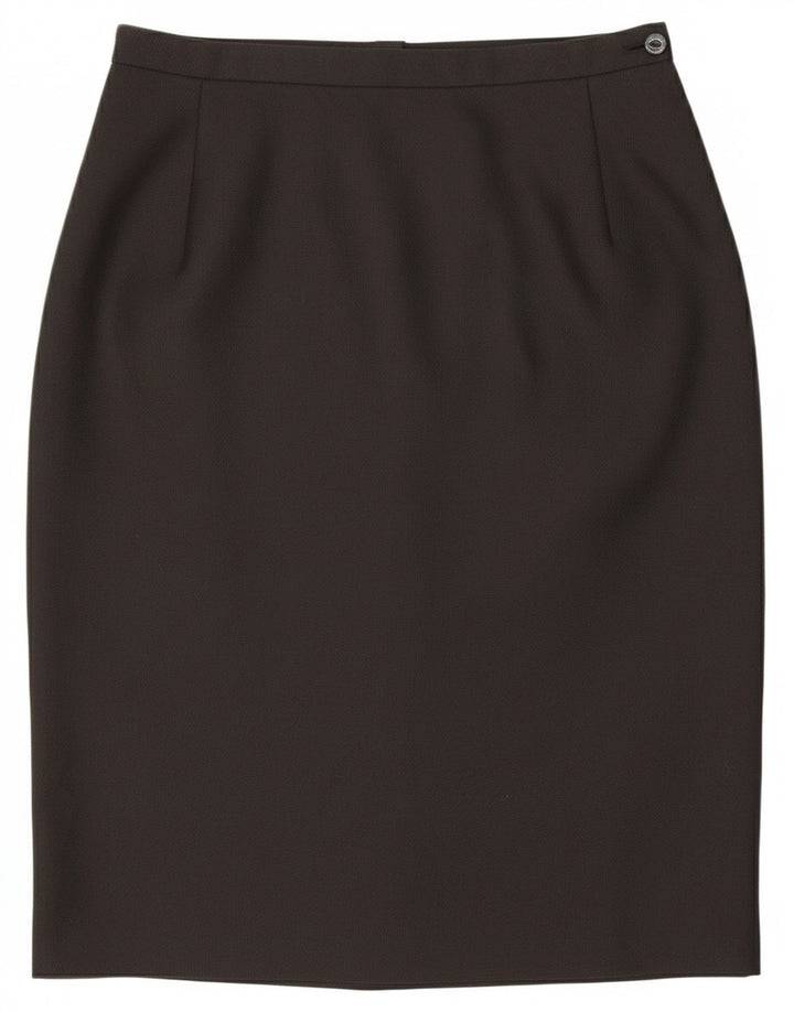 Falda lápiz vintage para mujer Reino Unido 14 Mediana W28 Poliéster negro