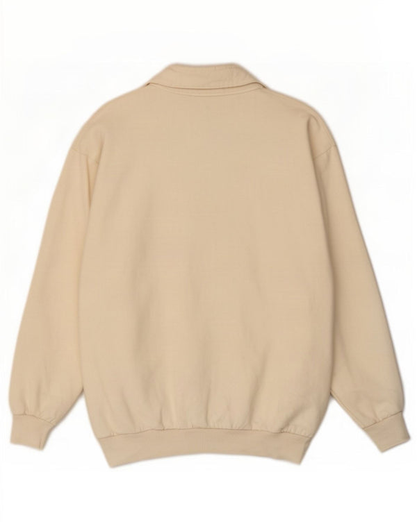 Vintage hombres gráfico suelto ajuste sudadera jumper pequeño de algodón blanco