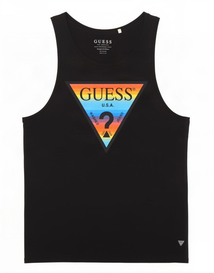 Guess Hombre Graphic Vest Top Medio Algodón Negro