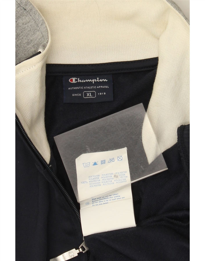 Champion Chaqueta de chándal para hombre XL Azul marino Colorblock Poliéster