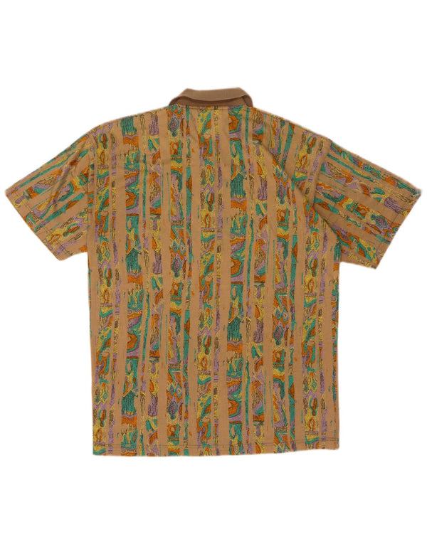 Polo Tobia System Hombre Algodón Geométrico Beige Medio