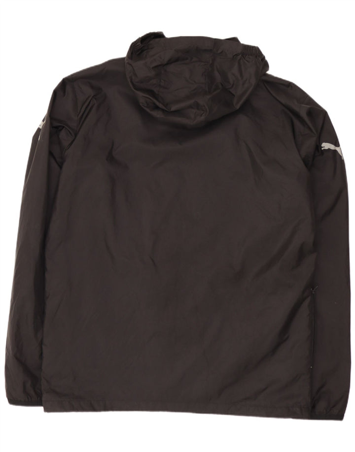 Puma Chaqueta impermeable con capucha para hombre, talla 40, nailon negro grande