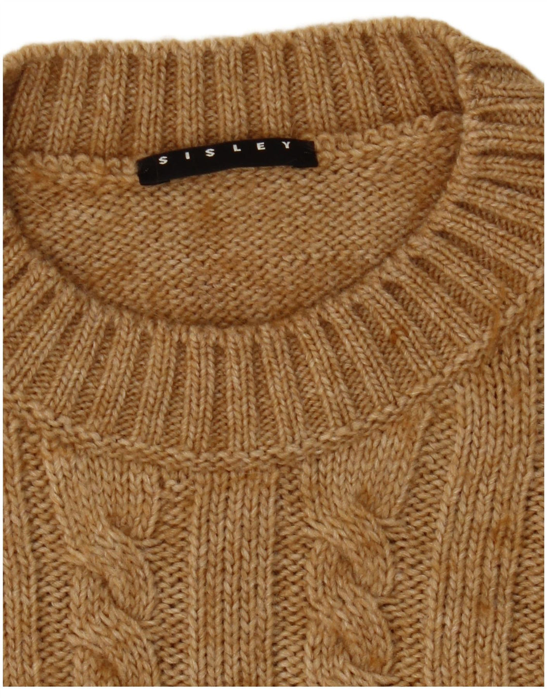 Sisley Jersey de Cuello Redondo para Mujer UK 8 Small Beige