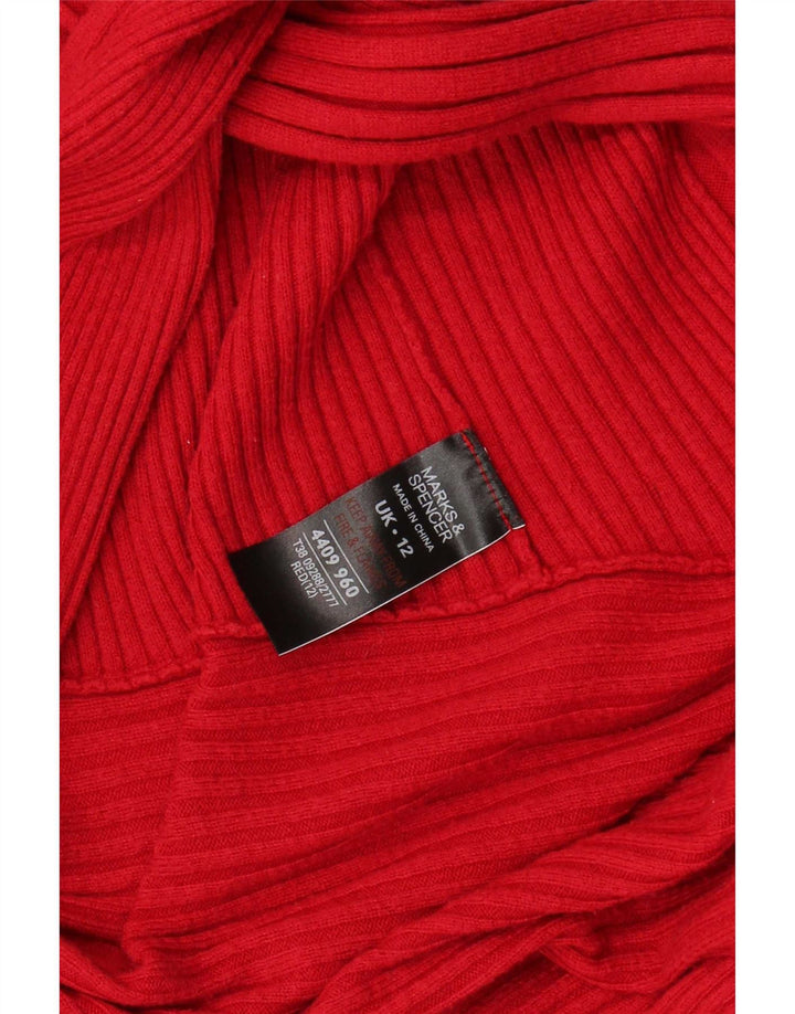 Marks & Spencer - Cárdigan abierto para mujer, talla 40, talla mediana, color rojo poliamida