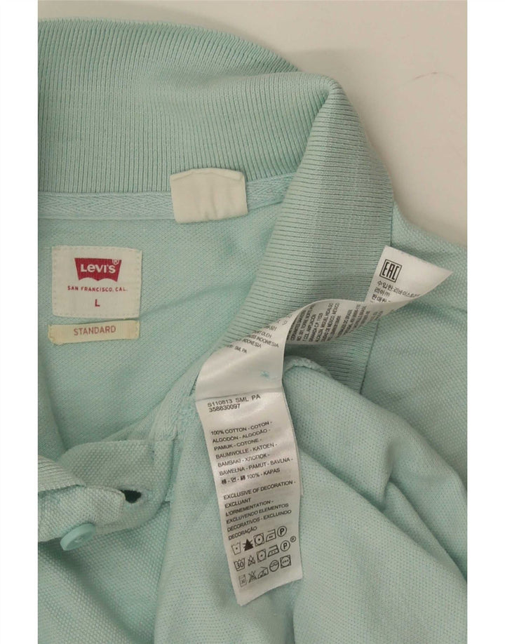 Levi's Polo estándar para hombre de algodón turquesa grande