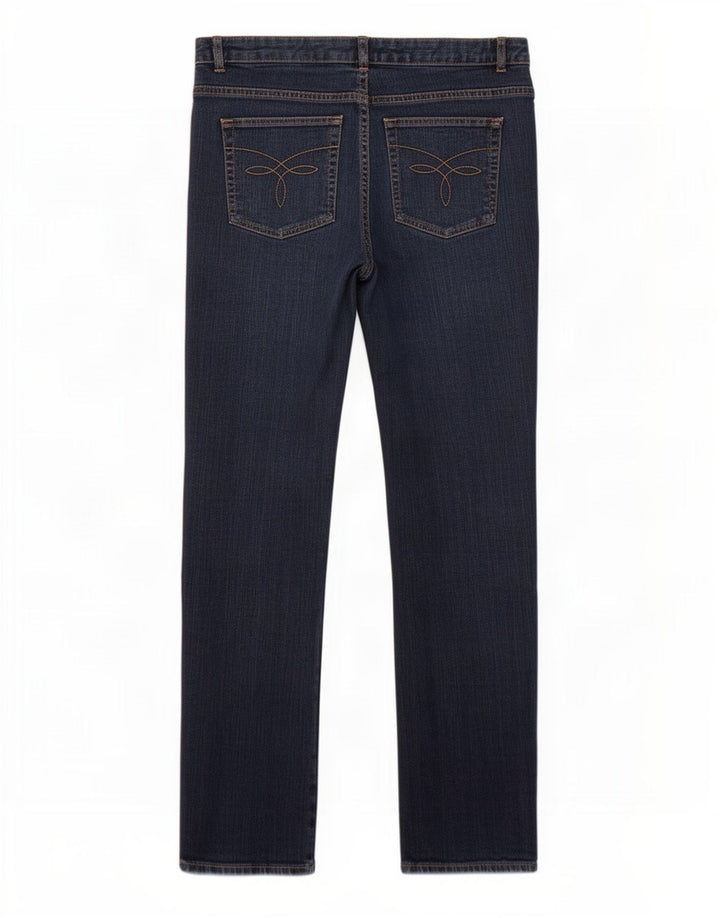 Chaps Jeans rectos para mujer US 12 grande W36 L32 azul marino algodón