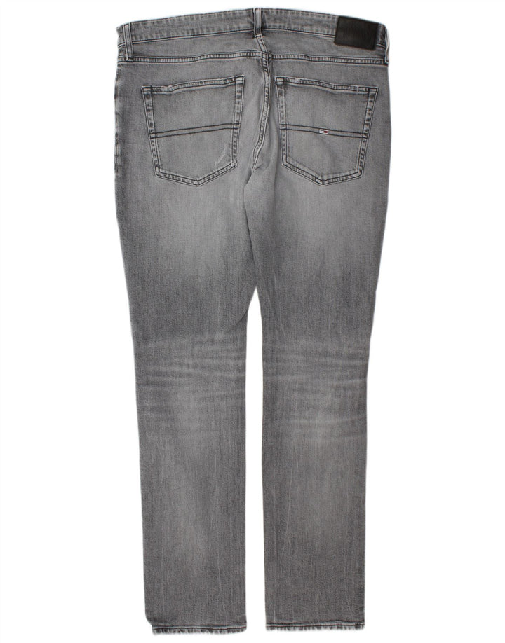 Tommy Hilfiger Vaqueros ajustados desgastados para hombre W38 L34 Algodón gris