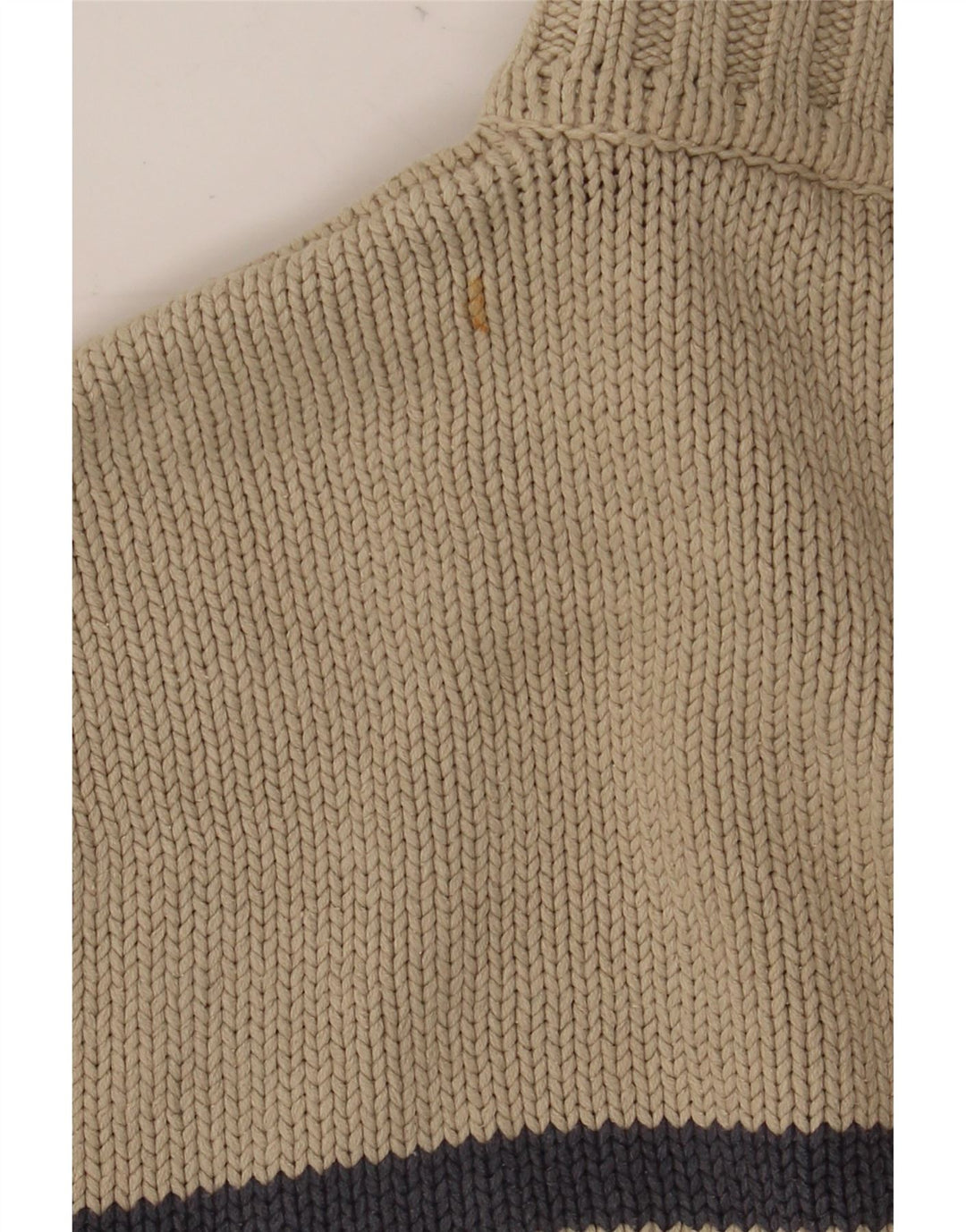 MARKS & SPENCER Suéter tipo jersey con cuello y cremallera azul Harbor para hombre, talla grande, color beige