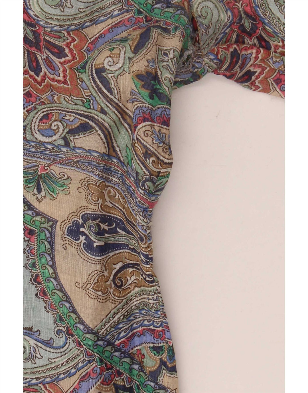 Massimo Dutti Blusa Manga Larga Mujer Top EU 38 Medium Turquesa Paisley