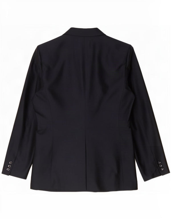 Marella Womens 3 Button Blazer Jacket UK 14 Medium Navy Blue Acetate