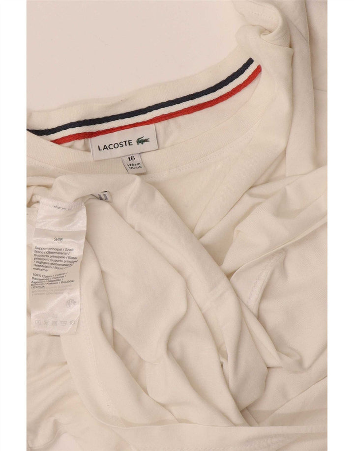 Camiseta Niño Lacoste Manga Larga 15-16 Años Blanco Algodón