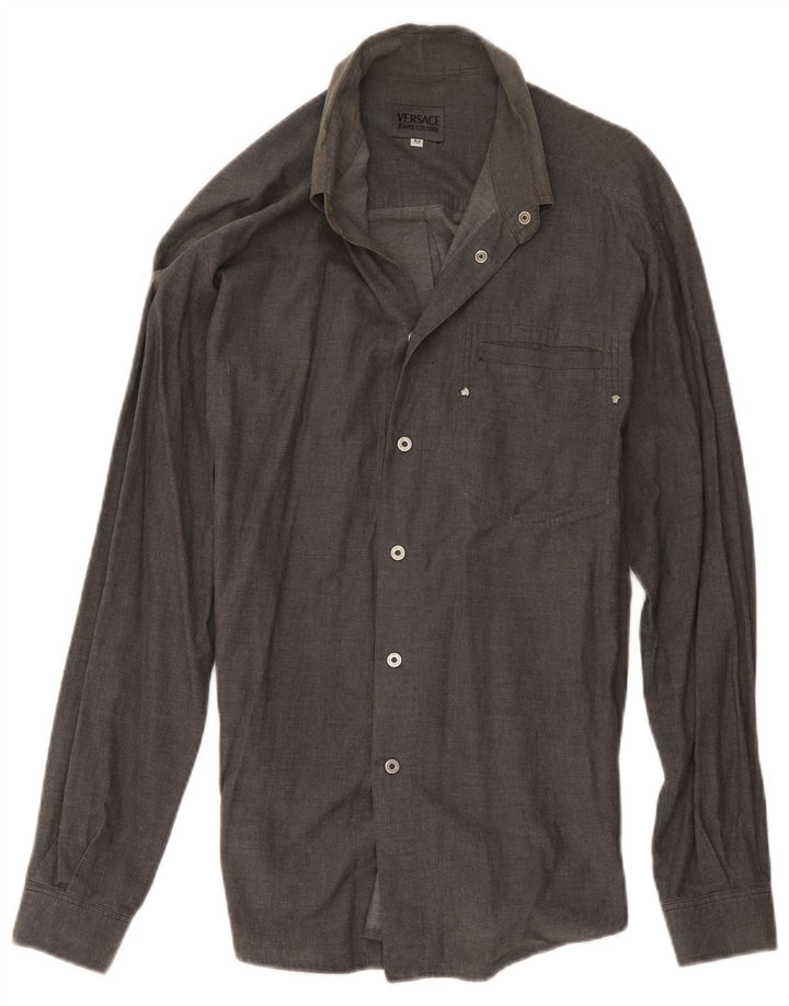 Versace Hombre Camisa Gris Medio