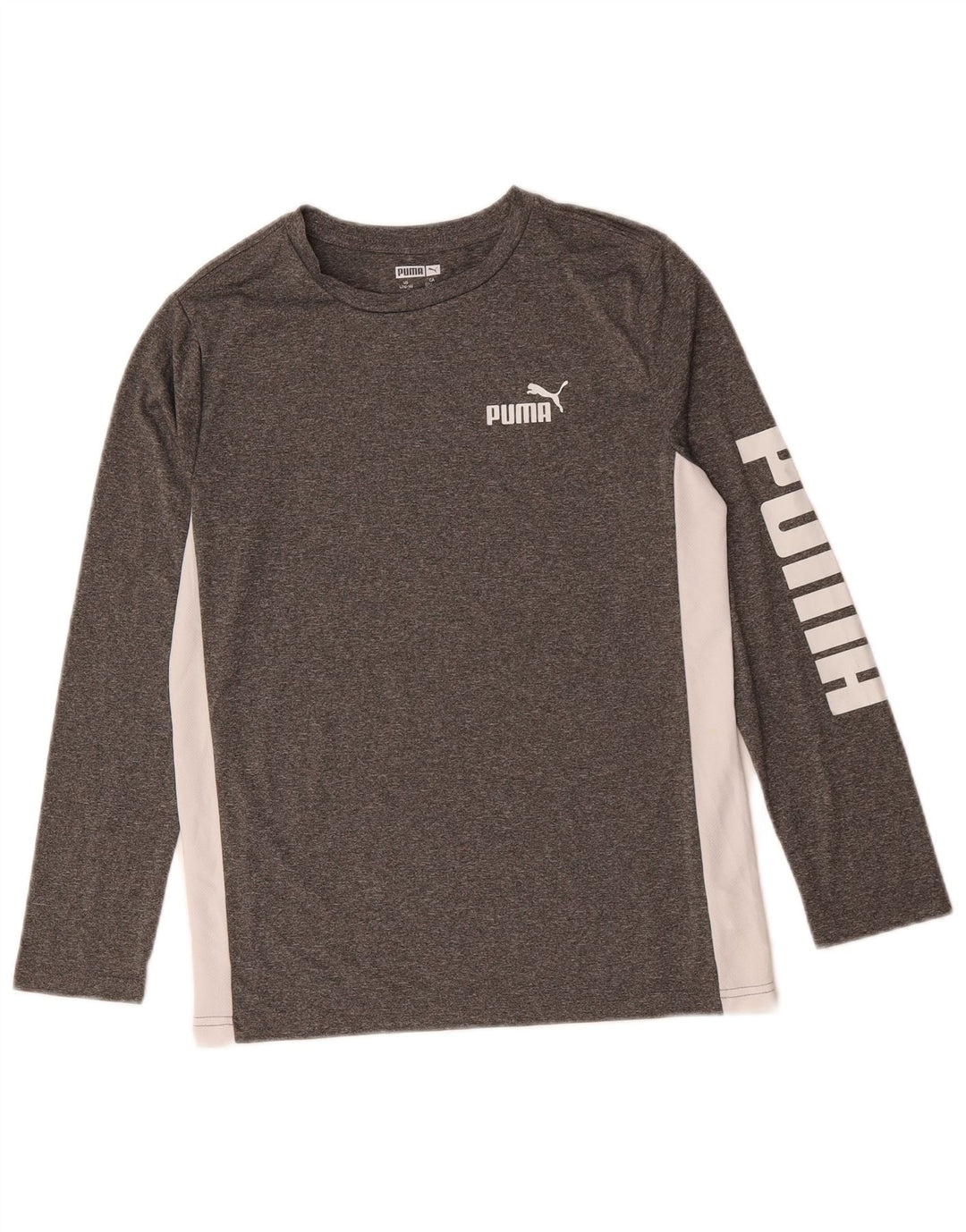 Puma Camiseta gráfica de manga larga para niños 14-15 años Grande Gris Colorblock
