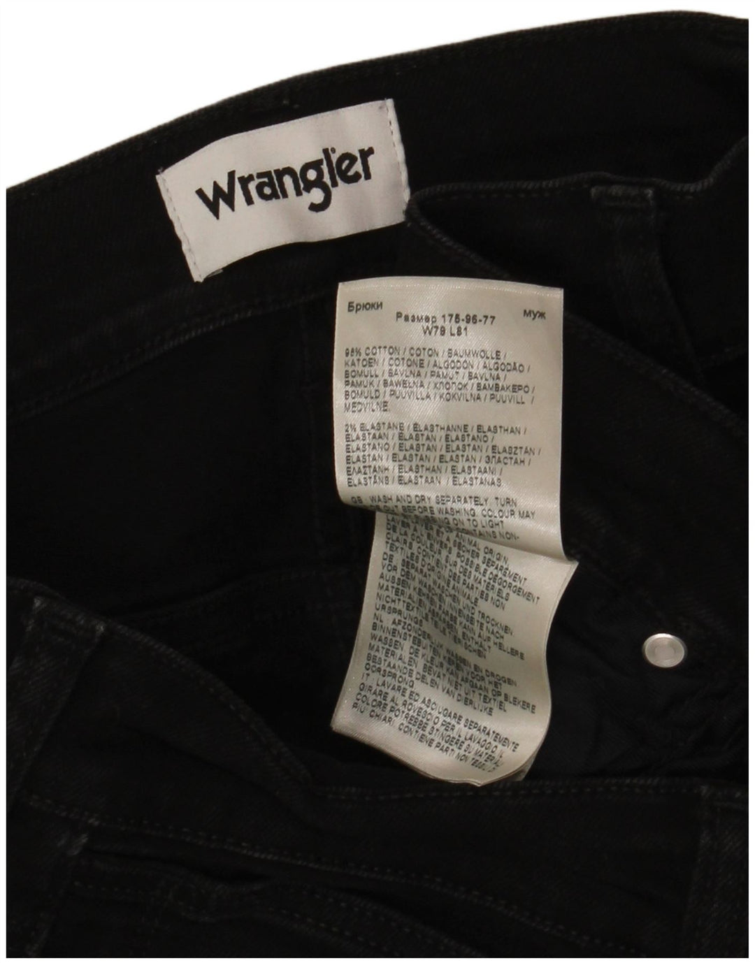 Wrangler Vaqueros ajustados Larston para hombre W31 L32 Algodón negro