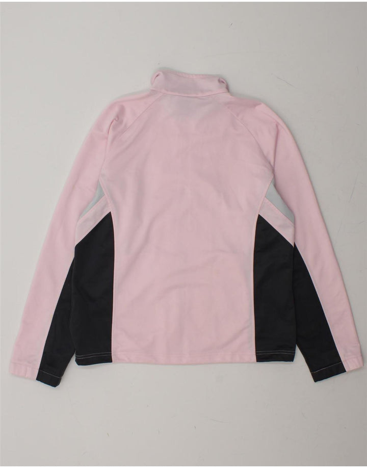 DIADORA Womens Tracksuit Top Jacket UK 14 Medium Pink Colourblock