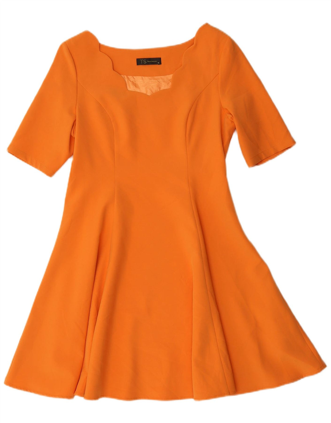 Vintage mujer A-Line vestido Reino Unido 12 naranja medio