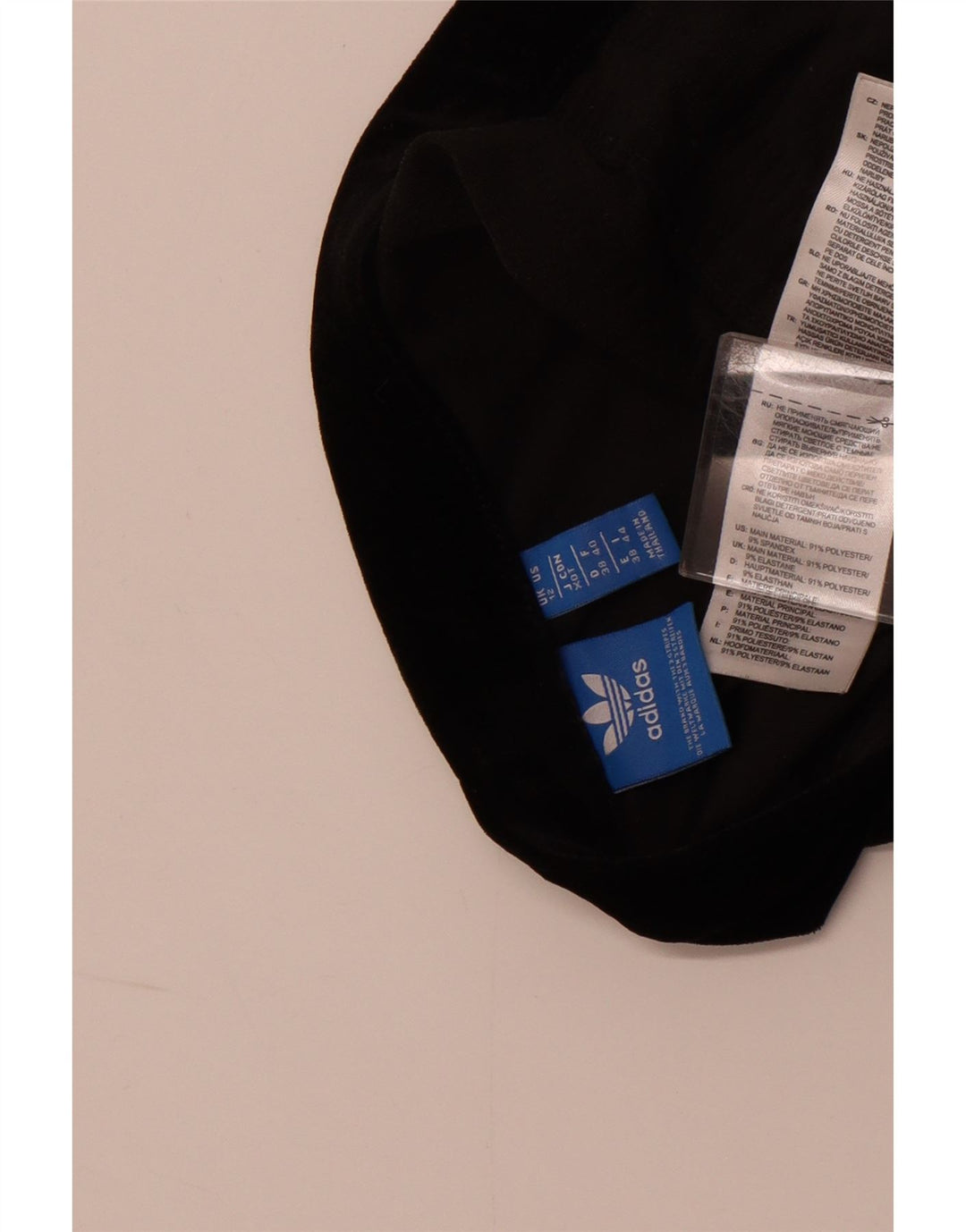 ADIDAS Leggings de terciopelo para mujer UK 40 Mediano Negro Poliéster