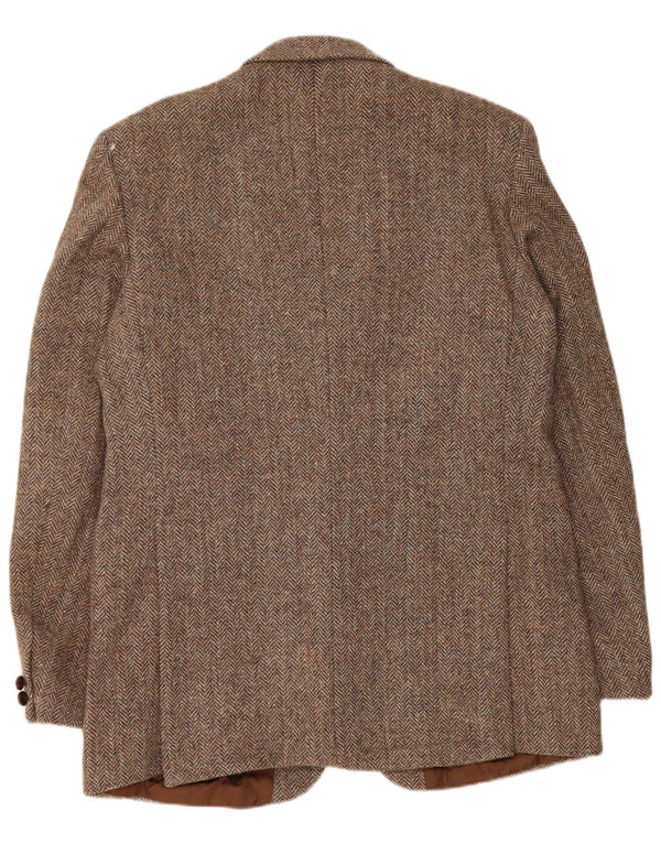 Harris Tweed Chaqueta tipo blazer con 2 botones para hombre UK 42 XL Lana en espiga marrón
