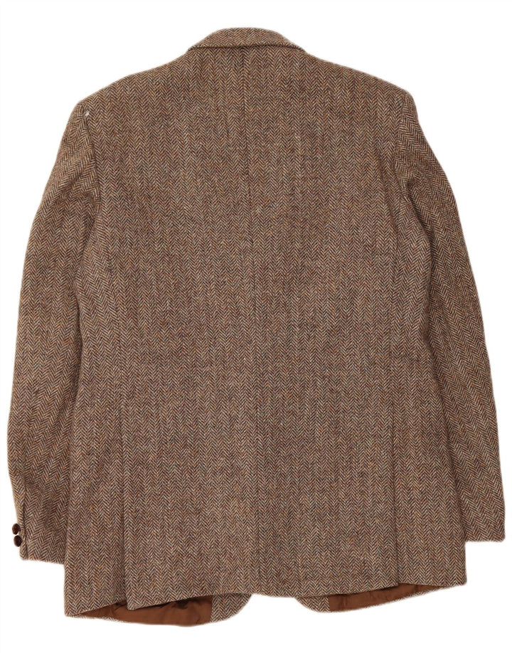 Harris Tweed Chaqueta tipo blazer con 2 botones para hombre UK 42 XL Lana en espiga marrón