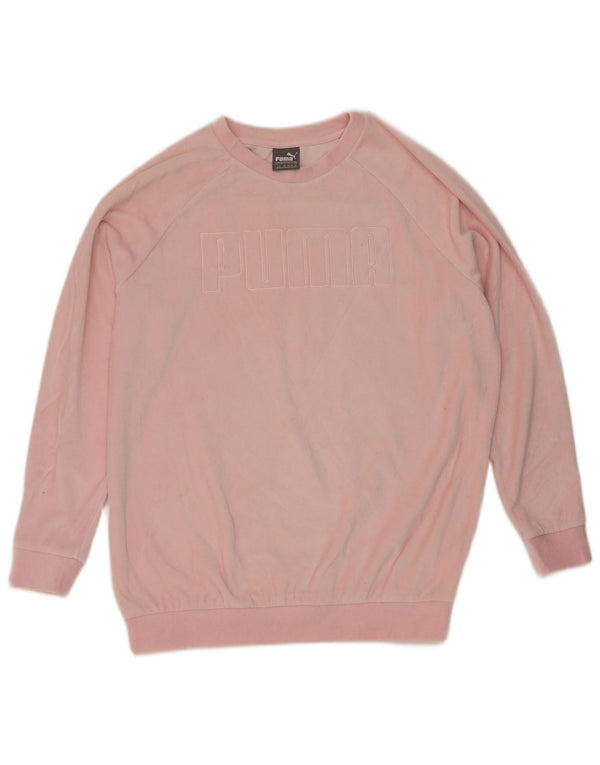 Puma - Sudadera de gran tamaño con gráfico para mujer, talla 40, talla grande, algodón rosa