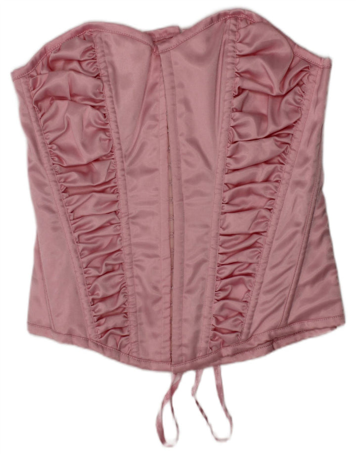 Ann Summers Top Corsé Sin Tirantes Fruncido Para Mujer UK 42 Poliéster Rosa Mediano