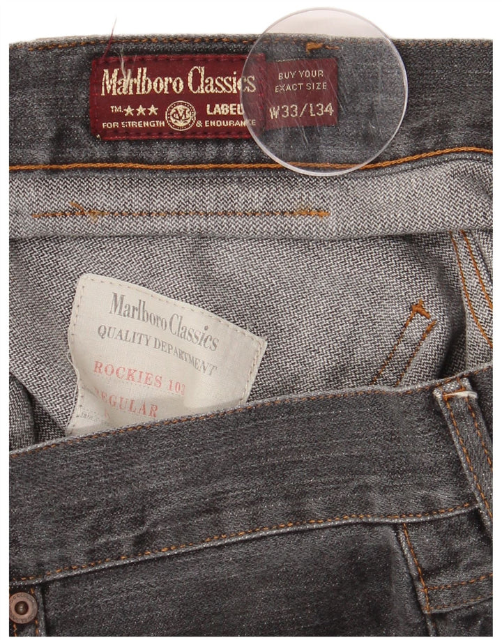 MARLBORO CLASSICS Vaqueros rectos para hombre W33 L29 Algodón gris