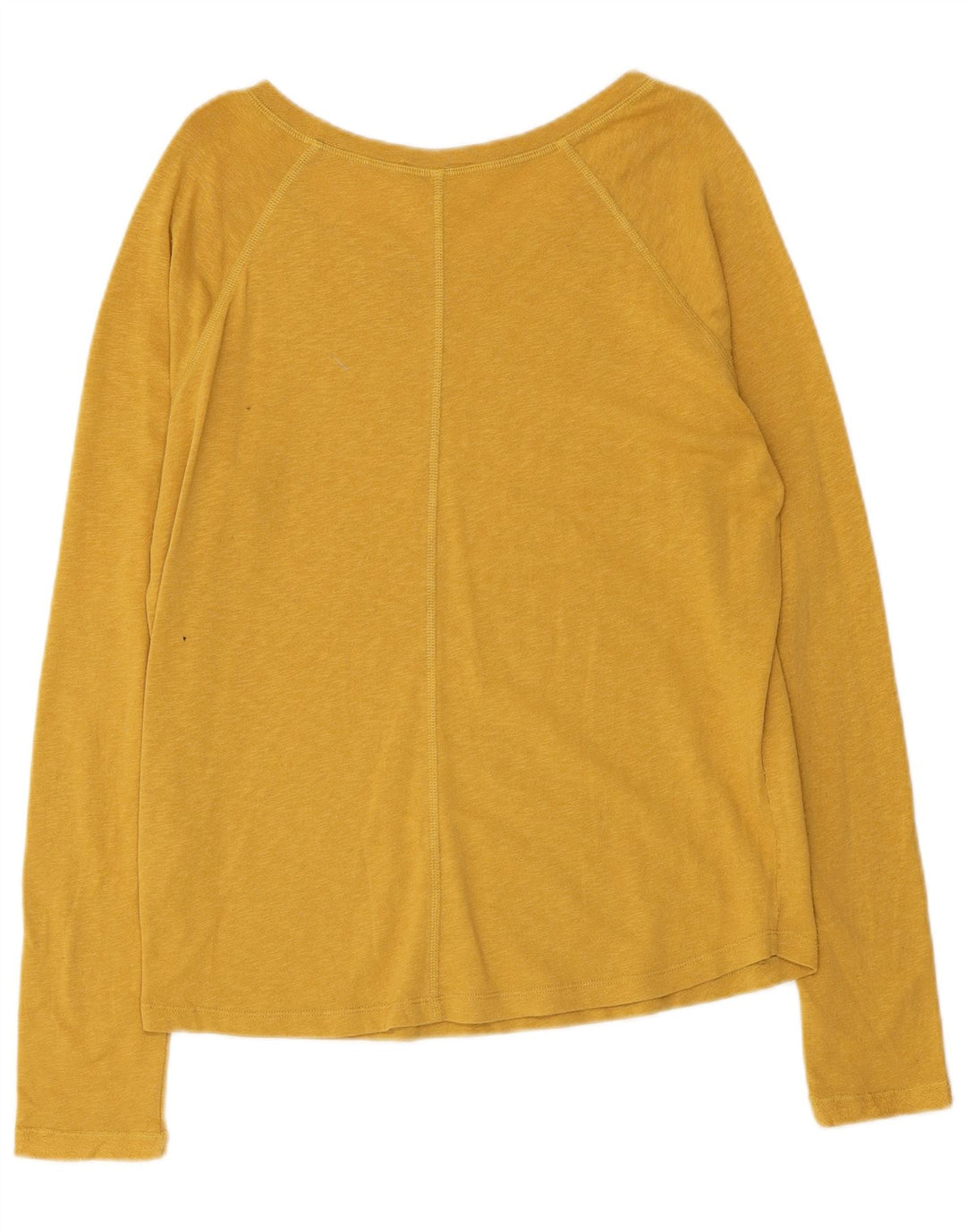 Woolrich Mujer Oversize Top Manga Larga UK 10 Pequeño Algodón Amarillo