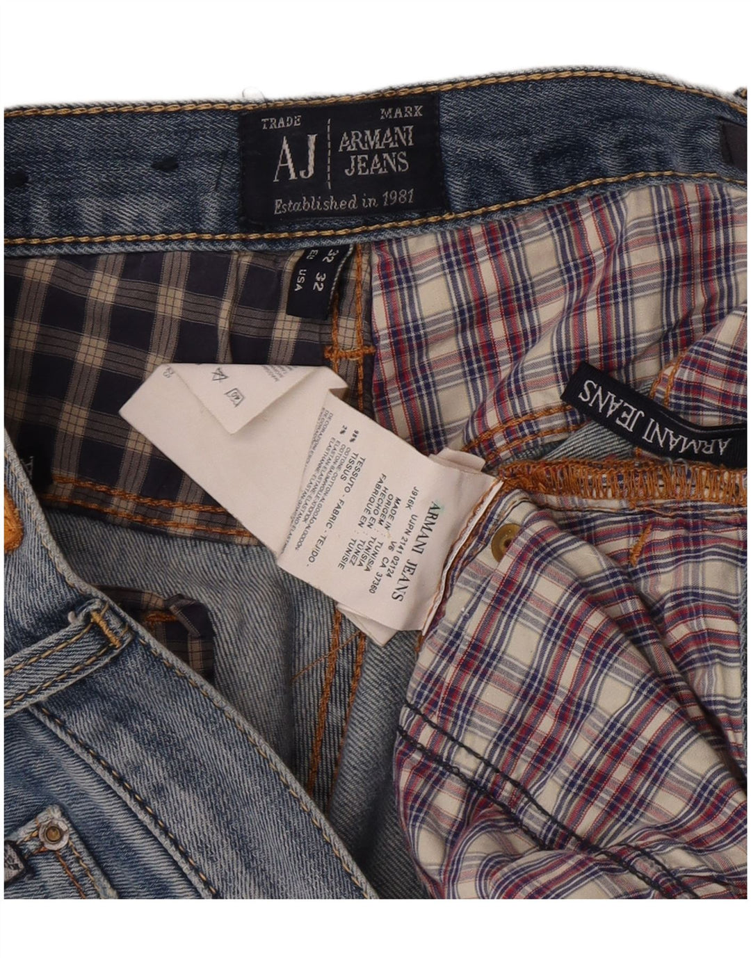 Vaqueros Armani Hombre Rectos W32 L28 Algodón Azul