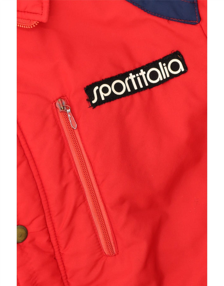 Sportitalia Chaqueta acolchada para hombre UK 38 Medium Red Colourblock