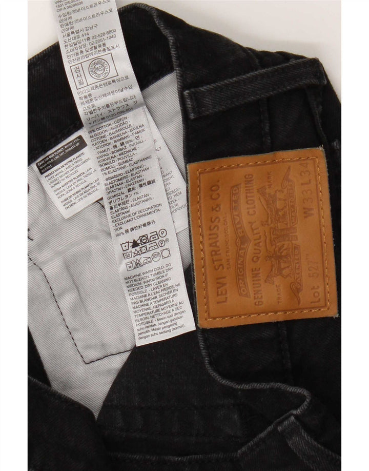 Levi's Hombre 527 Vaqueros Bootcut W33 L34 Algodón Negro
