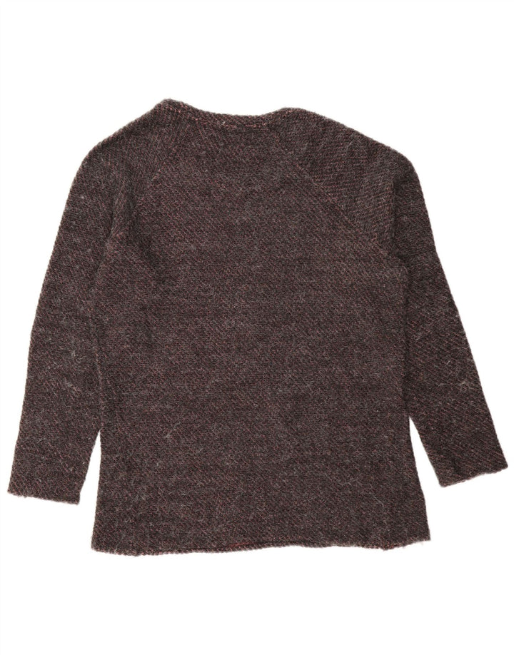 Zara Hombre Jersey Cuello Barco Jersey Acrílico Rayas Gris Medio