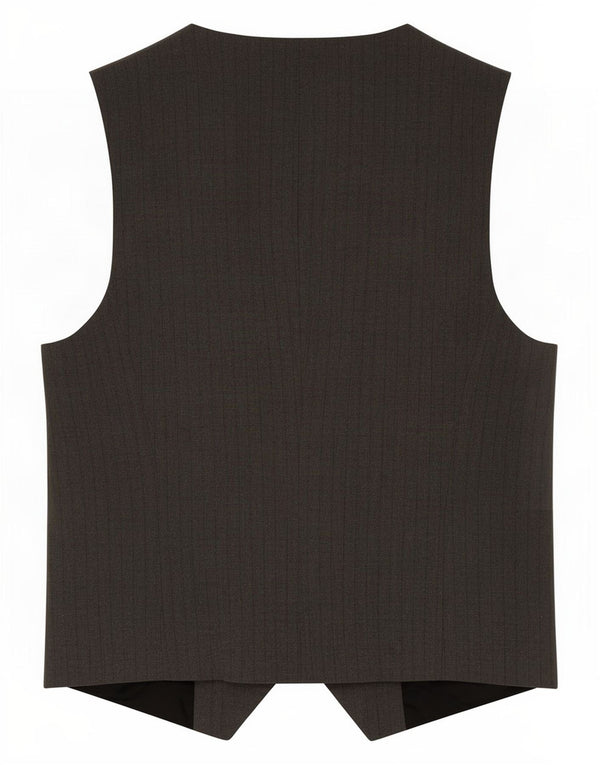 Zara Mujer Chaleco UK 8 Pequeño Gris Rayas