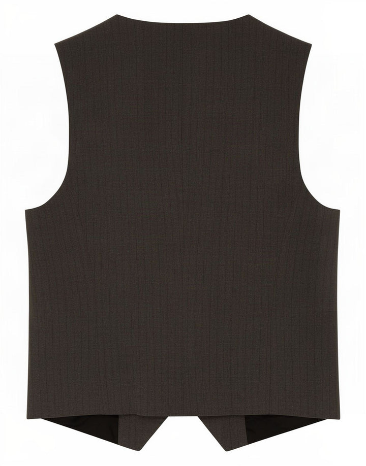 Zara Mujer Chaleco UK 8 Pequeño Gris Rayas