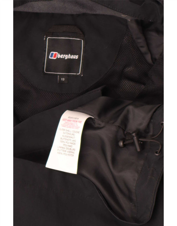 Berghaus Chubasquero con capucha para niños 12-13 años negro poliamida
