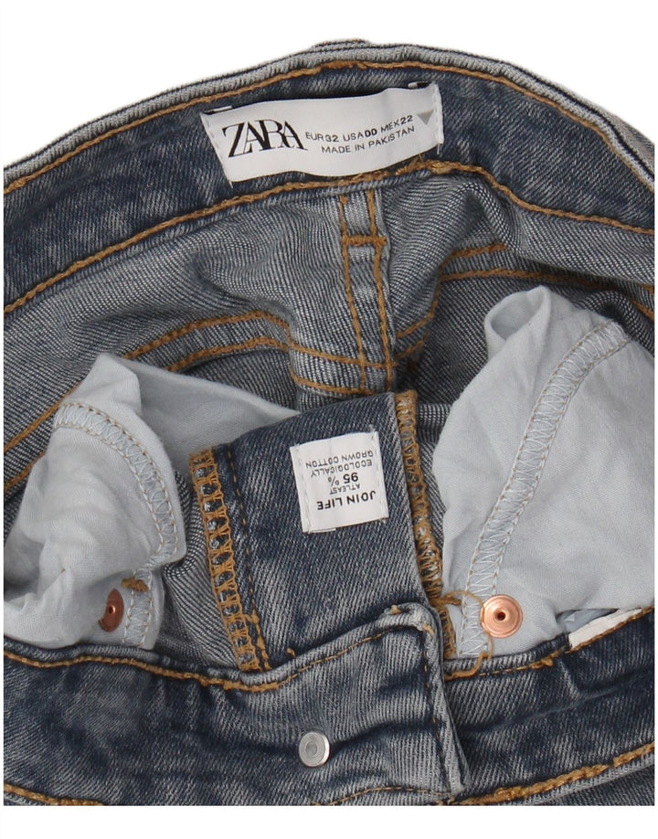 ZARA Mujer Vaqueros Bootcut De Tiro Alto W22 L24 Algodón Azul