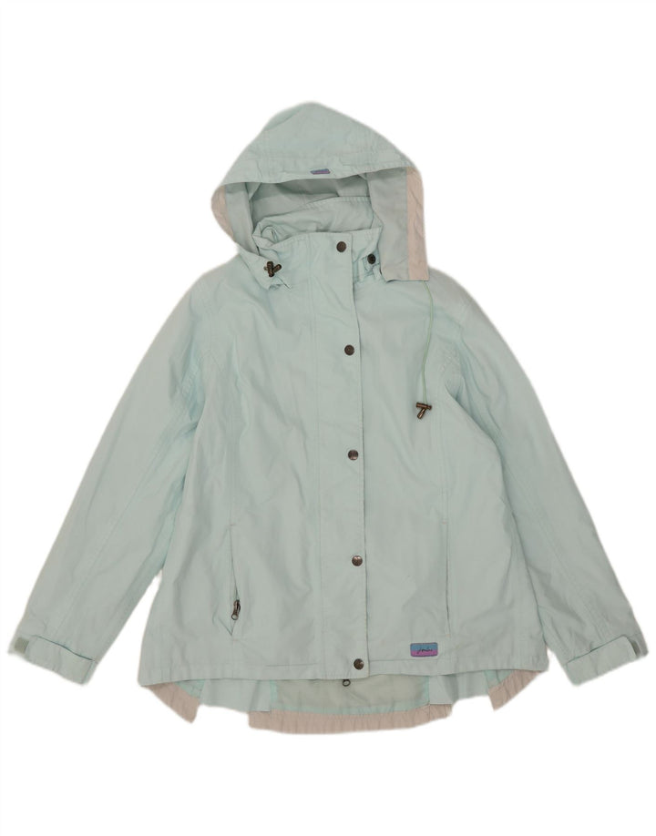 Joules Chaqueta impermeable con capucha para mujer UK 8 Small Turquesa Poliéster